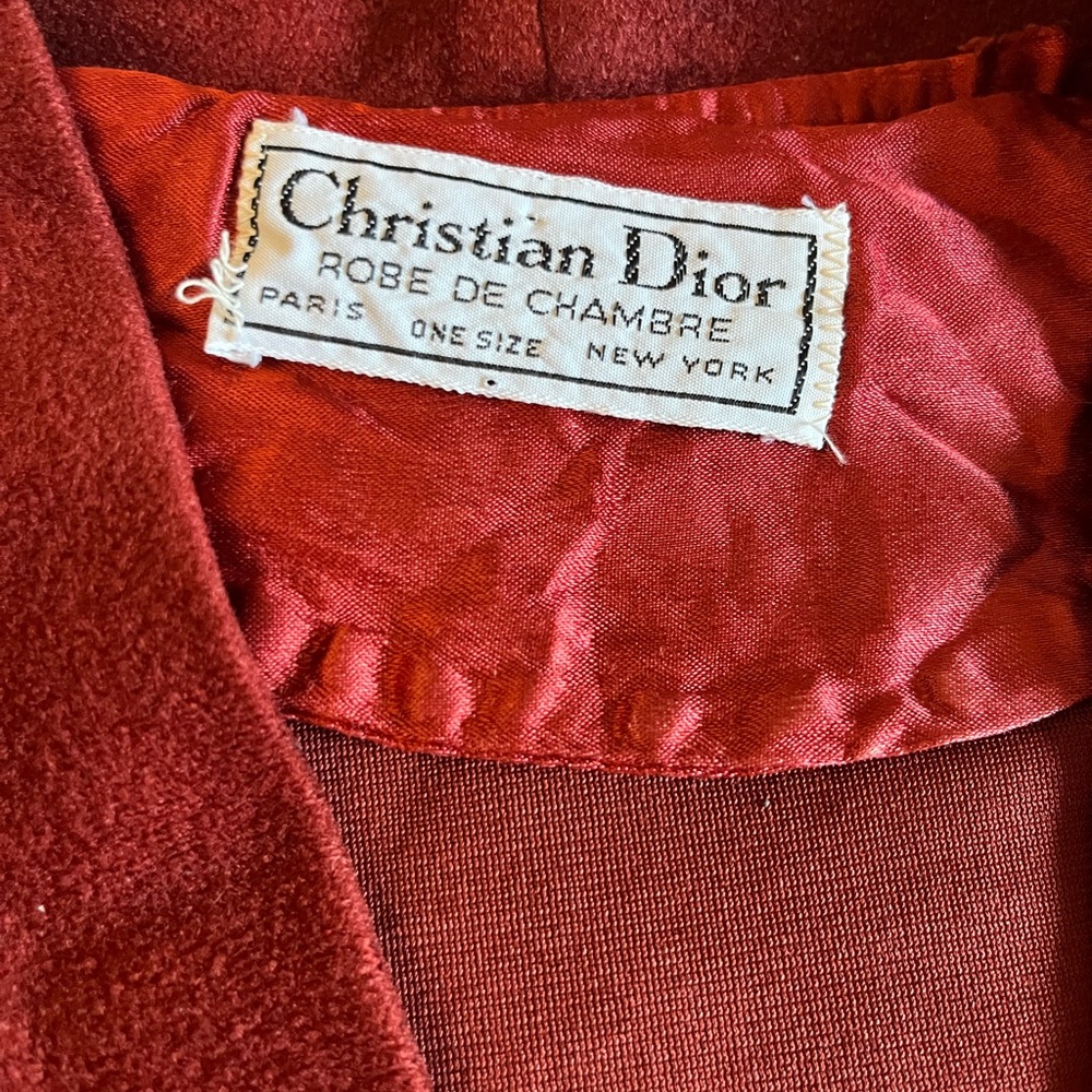 Vintage 80s Christian Dior Red Robe de Chambre